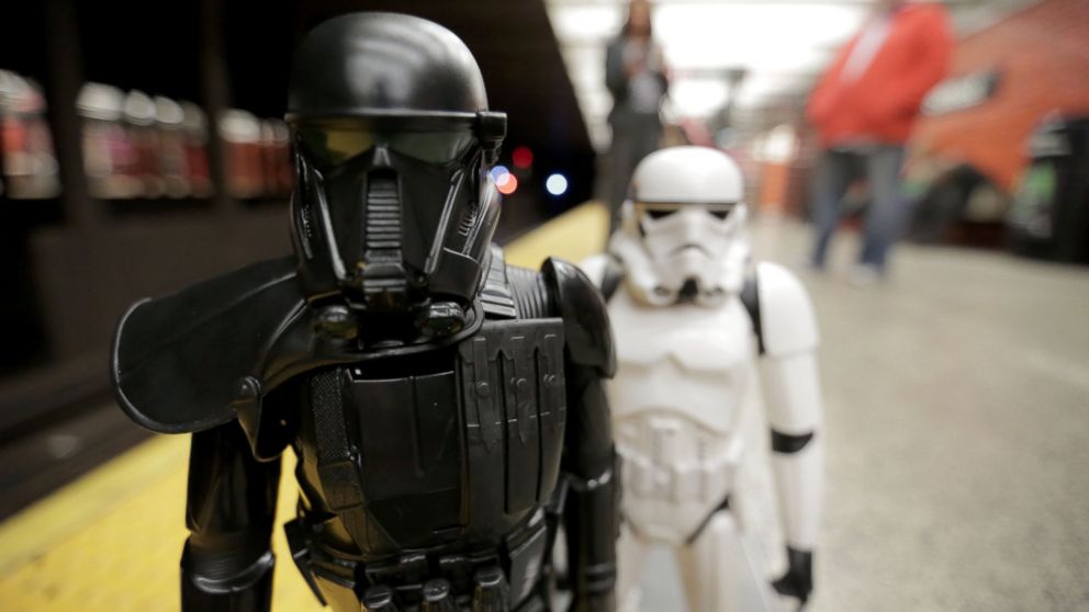 PHOTO: Death Trooper and Stormtrooper waiting for a downtown subway.