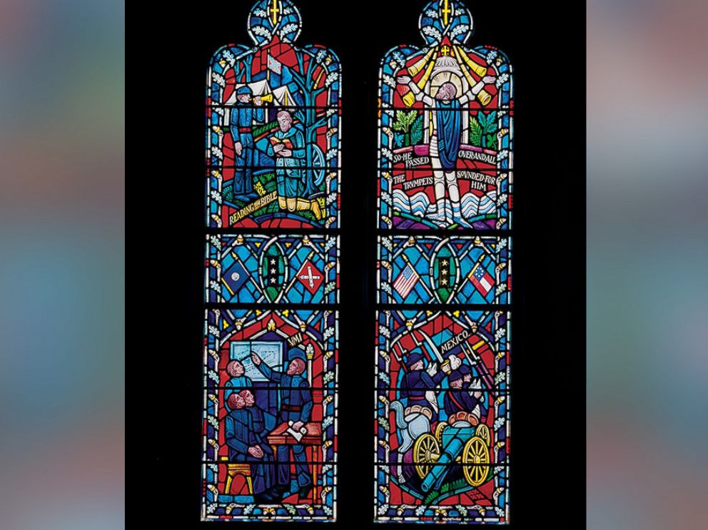 PHOTO: The dean of the Washington National Cathedral is looking to remove this stained glass window displaying the Confederate flag and Stonewall Jackson.