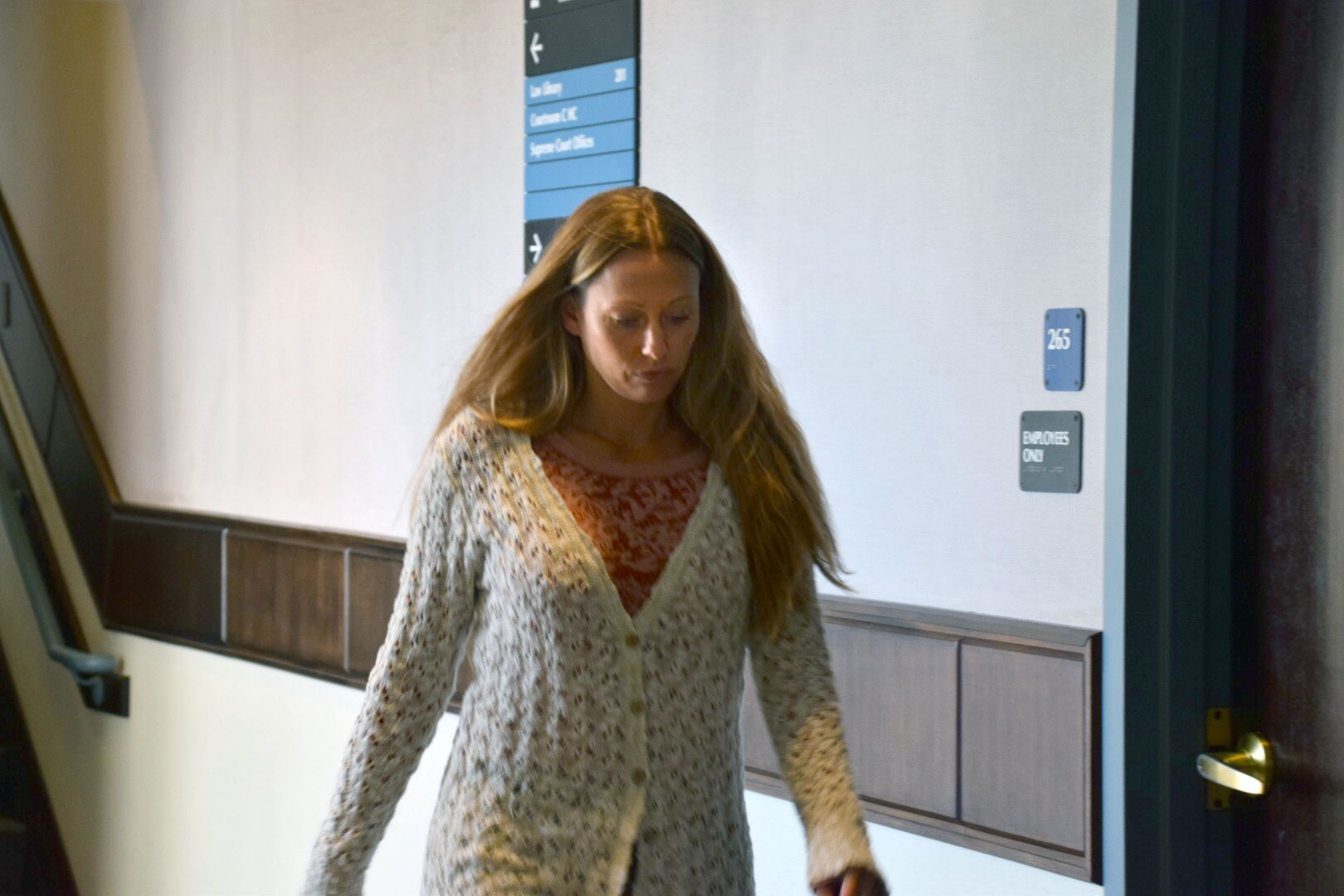 PHOTO: Tandy Cyrus, Garrett Phillips' mother, leaves the courtroom in Canton, New York, after several hours on the witness stand, Sept. 12, 2016.