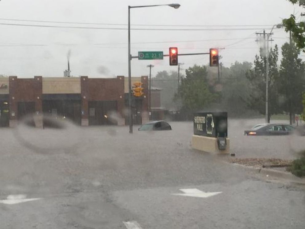 PHOTO: Nathanael Callon posted this photo on Twitter, May 23, 2015, with the caption, "Flooding on 23rd in OKC."
