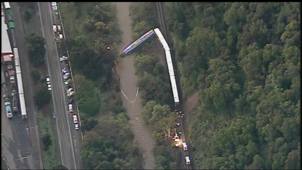 Dramatic Photos Show Aerial View of California Train Derailment ABC News