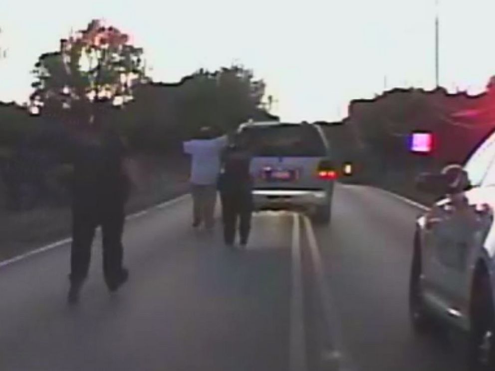 PHOTO: Video released by the Tulsa Police Department shows the moments before 40-year-old Terence Crutcher was shot by a police officer Friday night.