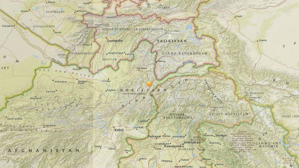 PHOTO: USGS is reporting that there was a 6.3 M earthquake in Afghanistan, near the boarders of Tajikistan and Pakistan. 