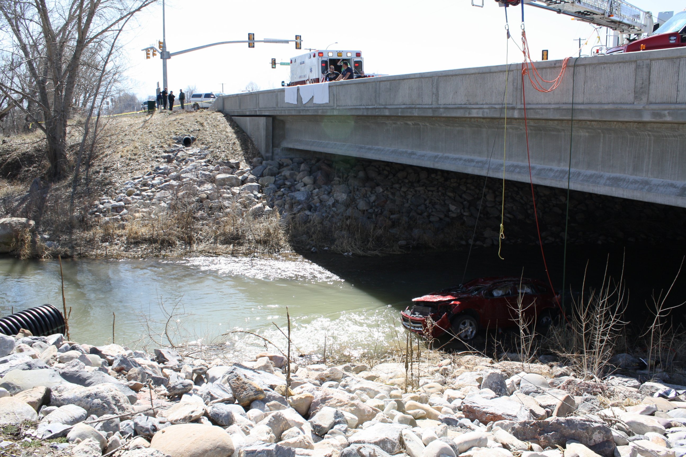 A baby was rescued alive from a car overturned in a Utah river on Saturday, March 7, 2015.