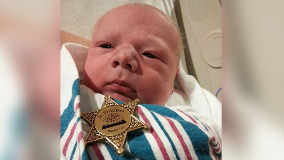 PHOTO: Utah woman Devi Ostler gave birth to a healthy baby boy on the side of the highway with the assistance of Trooper Carr.