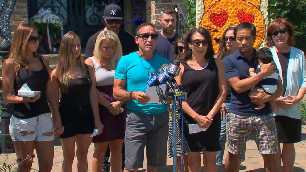 PHOTO: The Vetrano family addressed the media on Aug. 7, 2016, one day after an emotional funeral service was held for their daughter in Queens, New York.