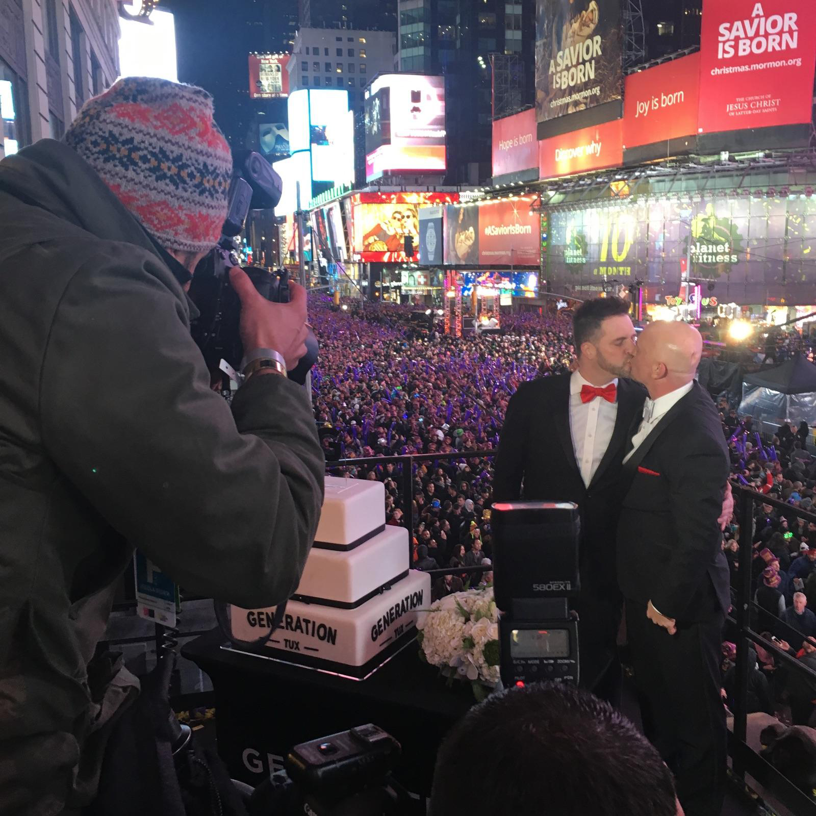 PHOTO:Alexander and Michael Eisele-Westbrook were the runners-up in the competition and were also married in Times Square during the New Year's Eve festivities.
