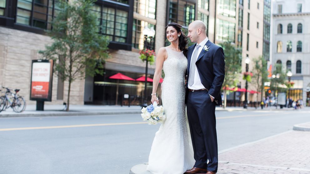 Boston Marathon bombing survivor James Costello and nurse Krista D'Agostino were married Sat., Aug. 23, in Boston.