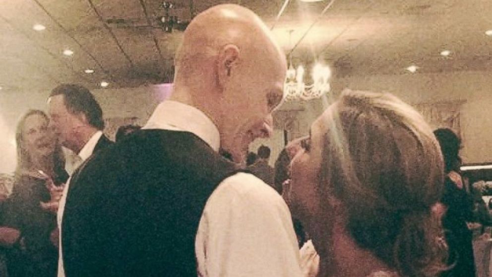 Luke Blanock, who has terminal cancer, wed his high school sweetheart Natalie Britvich on Friday in Canonsburg, Pennsylvania. 