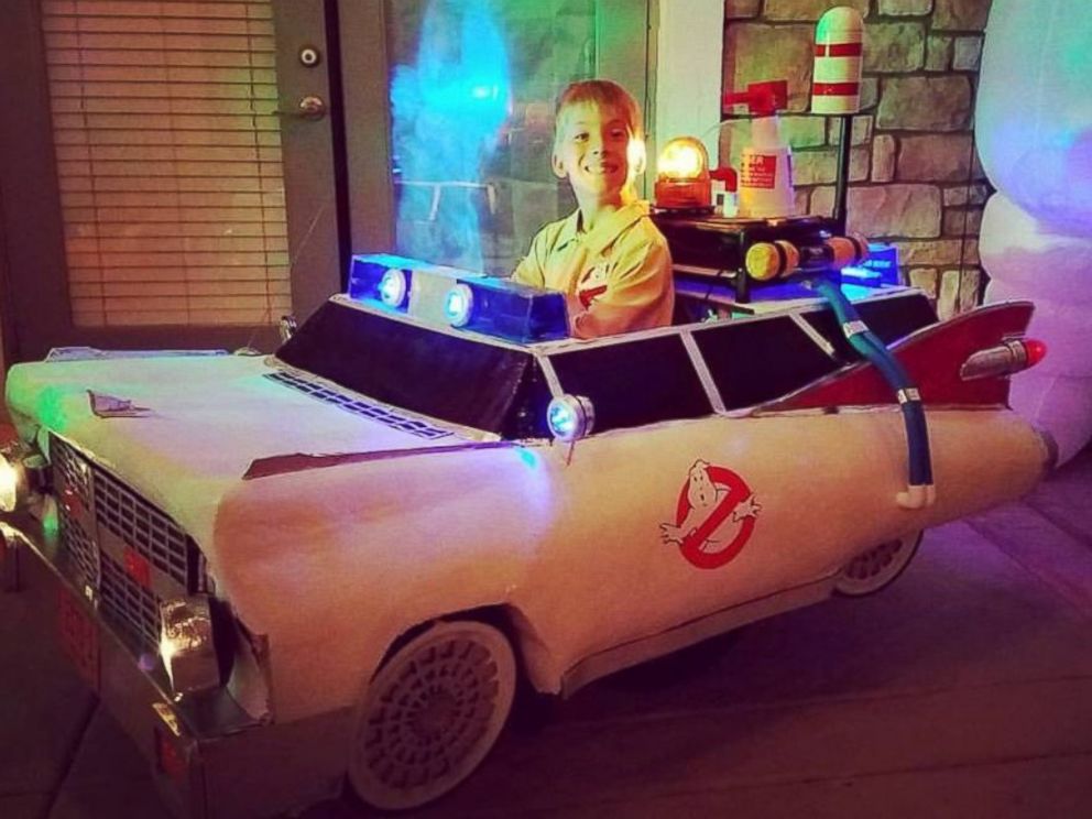 PHOTO: Jeremy Miller, 8, turned his wheelchair into the Ecto-1 car from "Ghostbusters" for Halloween.