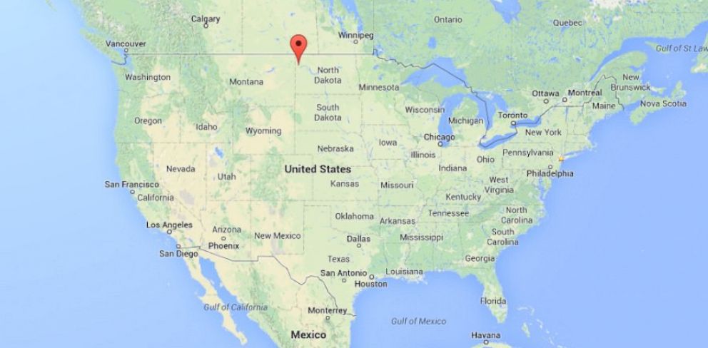 PHOTO: Williston, North Dakota, is shown on this map of the United States. 