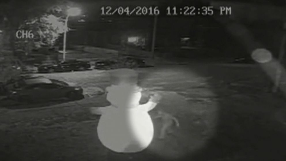 Real-Life 'Grinch' Caught on Video Stabbing Frosty the Snowman in St