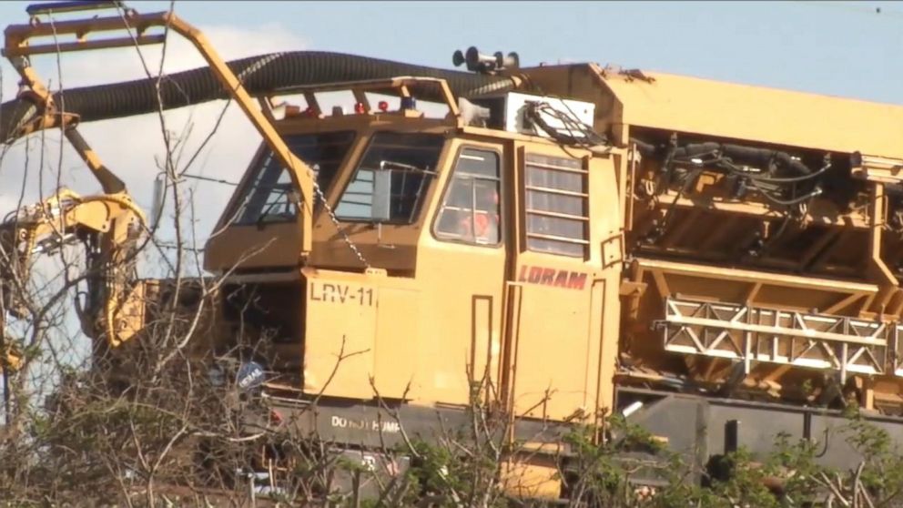 PHOTO: An Amtrak train derailed in Chester, Pa., April 3, 2016 when it struck a backhoe that was on the tracks.