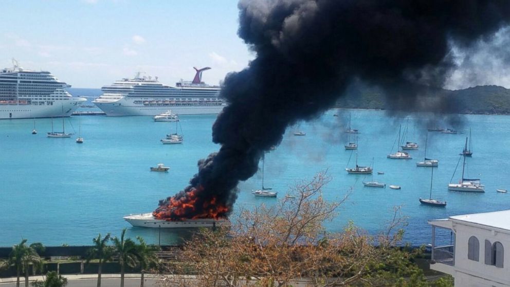 PHOTO: Bonafide posted this photo to Twitter on March 16, 2016 with the caption, "Soooo there's a yacht on fire."