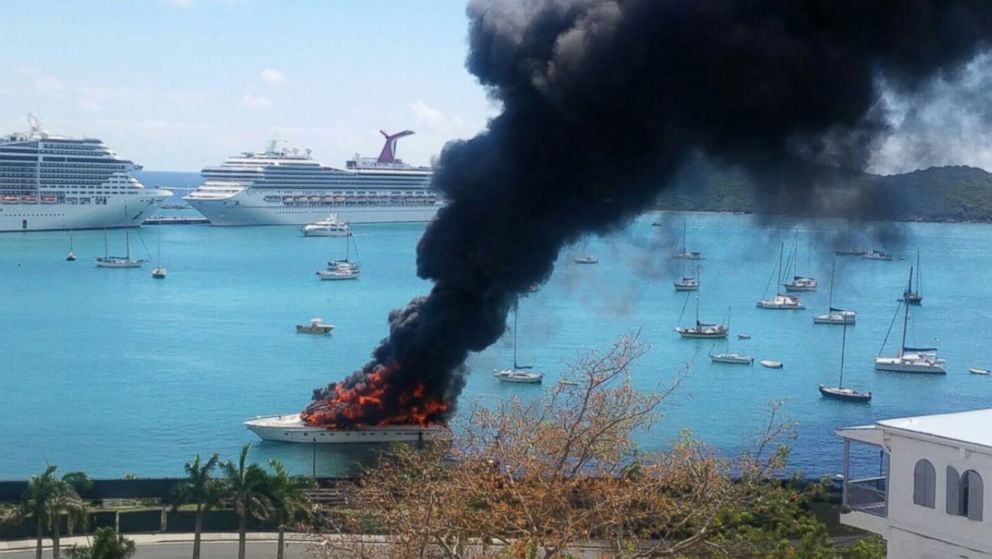 PHOTO: Bonafide posted this photo to Twitter on March 16, 2016 with the caption, "Soooo there's a yacht on fire."