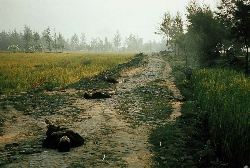PHOTO: Vietnamese civilians killed by US Army soldiers during pursuit of Vietcong militia, as per order of Lieut. Wm. Calley Jr., March 16, 1968, in My Lai, South Vietnam.  
