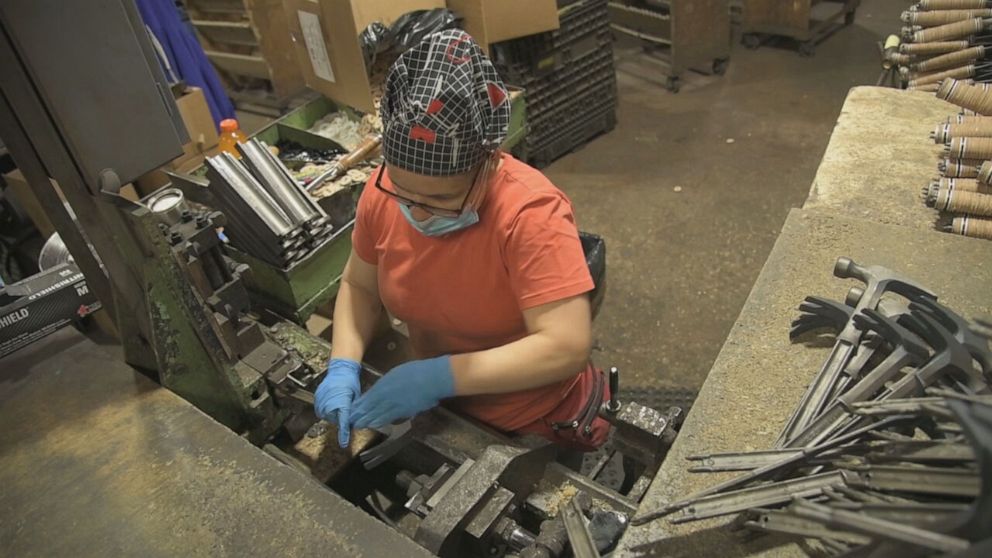 PHOTO: Estwing Manufacturing of Rockford, Illinois, has been making hammers for five generations. 