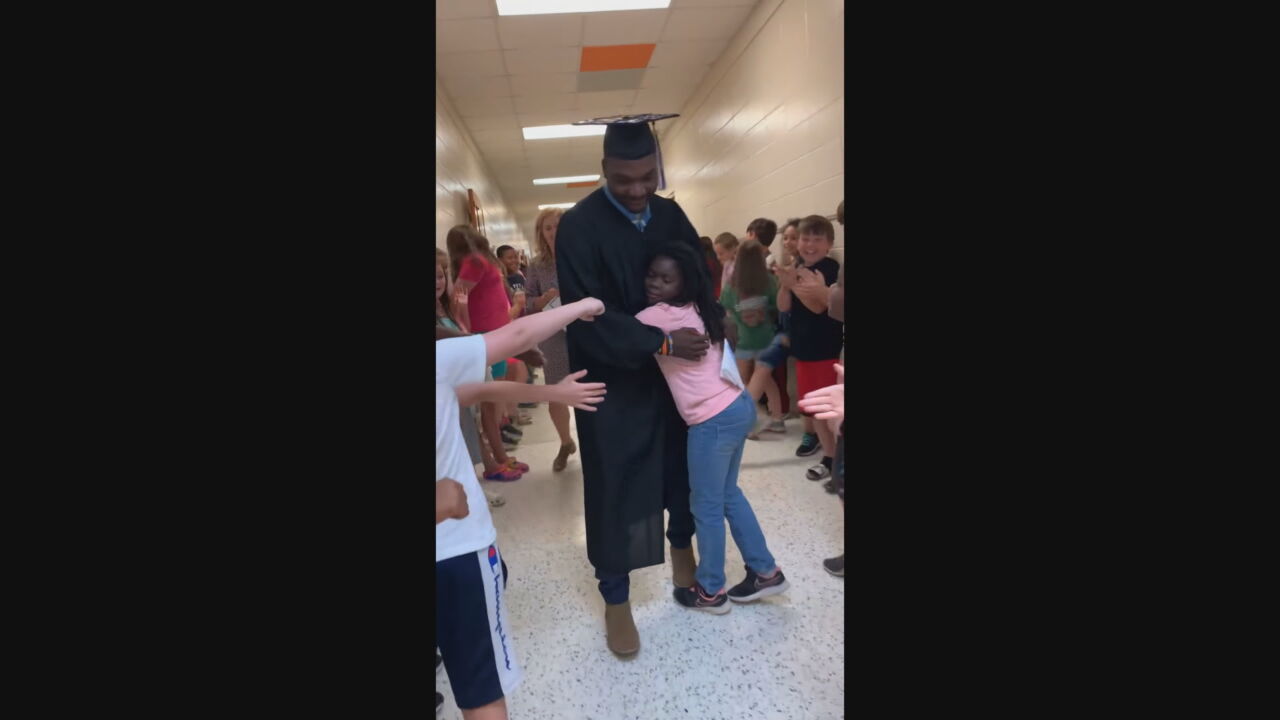 PHOTO: Derrick Harris was surprised with a graduation celebration on May 25.