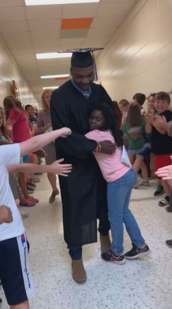 PHOTO: Derrick Harris was surprised with a graduation celebration on May 25.