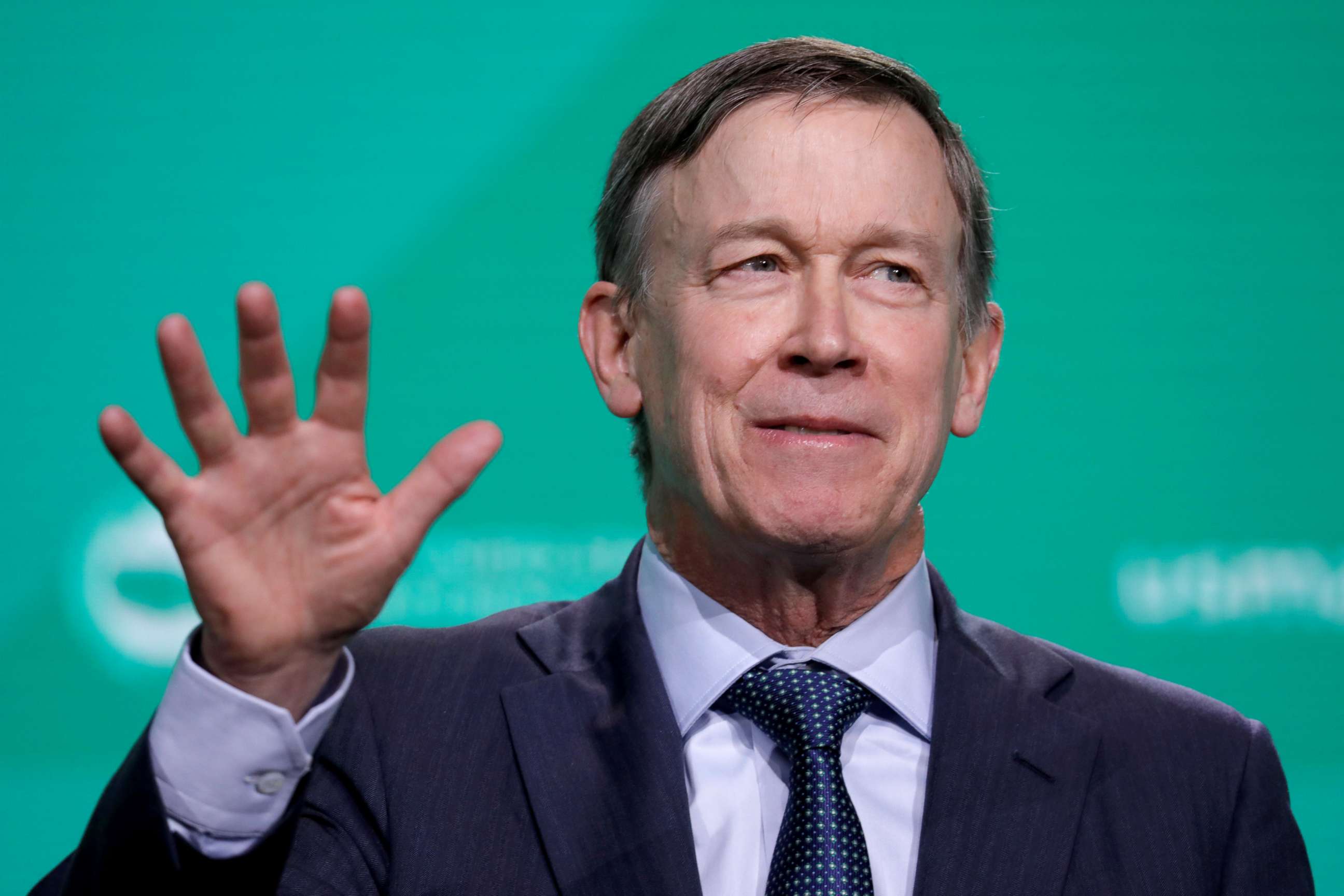 PHOTO: Former Gov. John Hickenlooper (D-CO) speaks at the United States Conference of Mayors winter meeting in Washington D.C., Jan. 24, 2019.