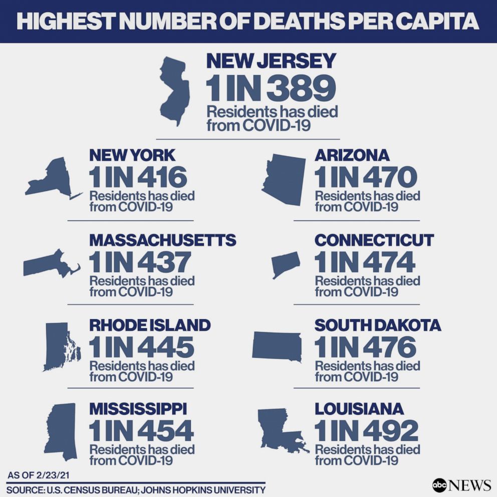 Highest number of Covid deaths per capita