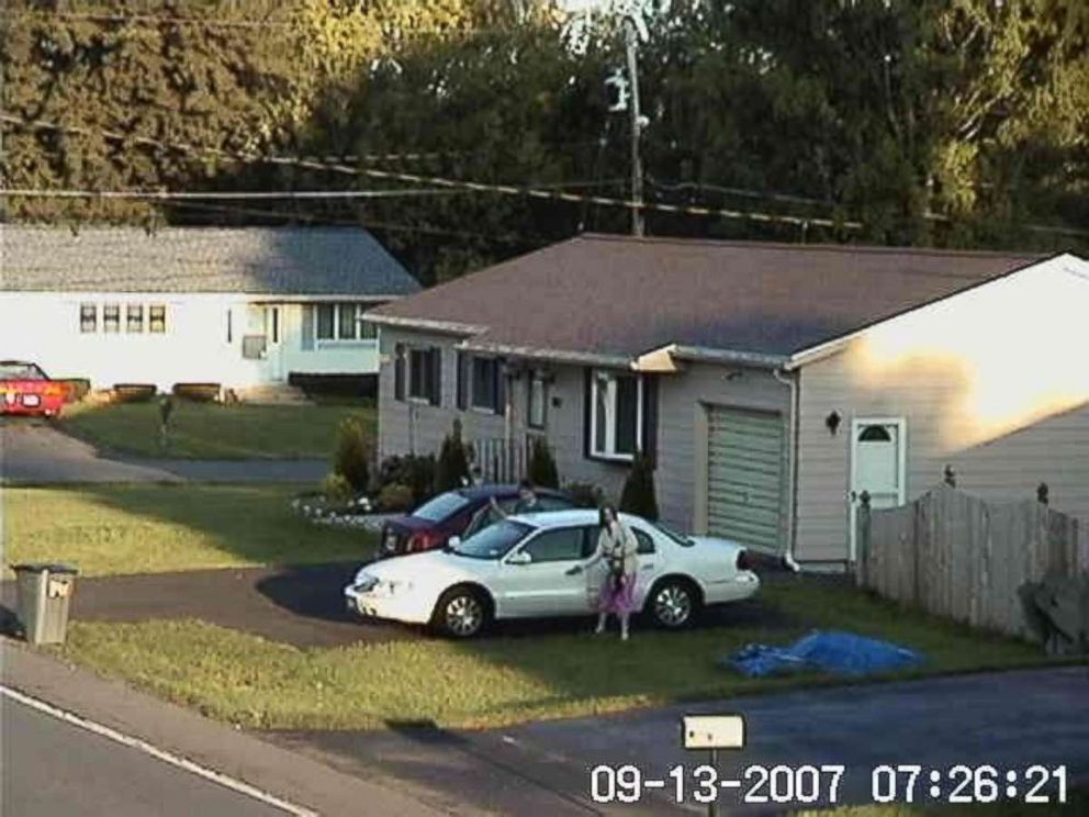 PHOTO: Police set up cameras outside Stacey Castor's house to track her whereabouts.