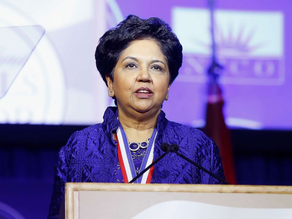 PHOTO: Chairman and CEO of PepsiCo, Indra Nooyi attends 2017 Ellis Island Medals of Honor Ceremony at Ellis Island on May 13, 2017 in New York.