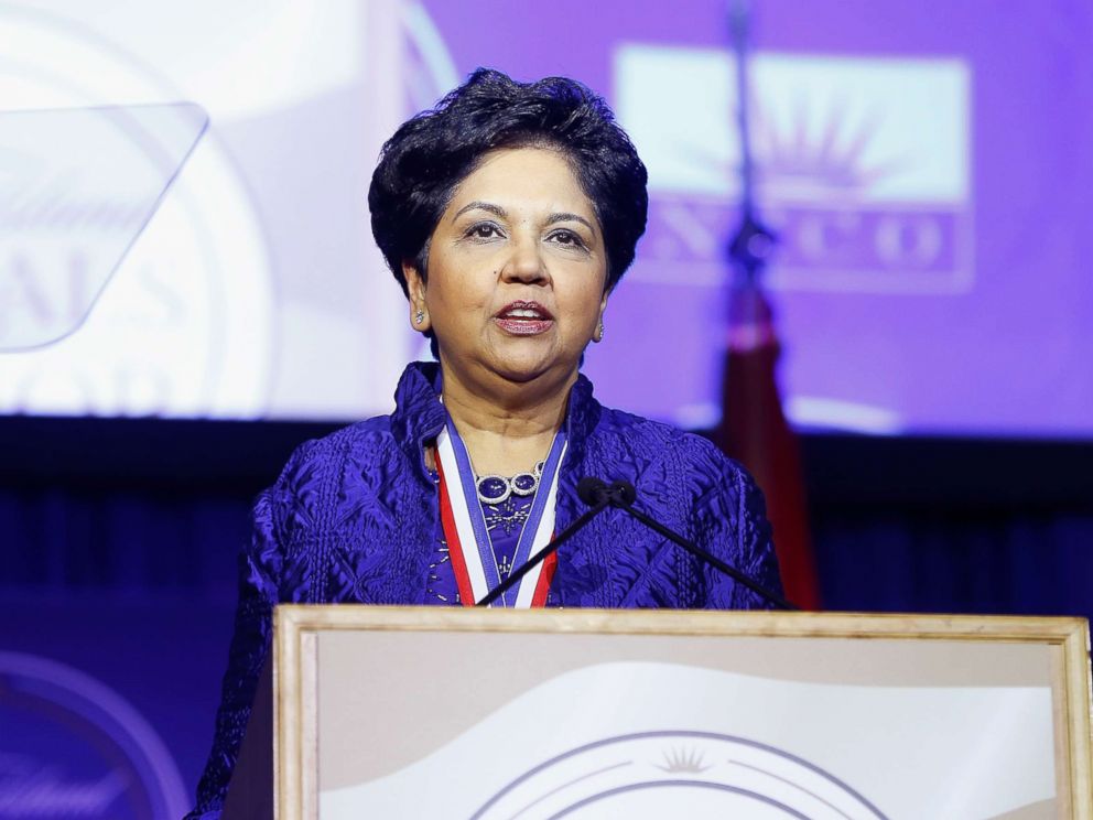 PHOTO: Chairman and CEO of PepsiCo, Indra Nooyi attends 2017 Ellis Island Medals of Honor Ceremony at Ellis Island on May 13, 2017 in New York.