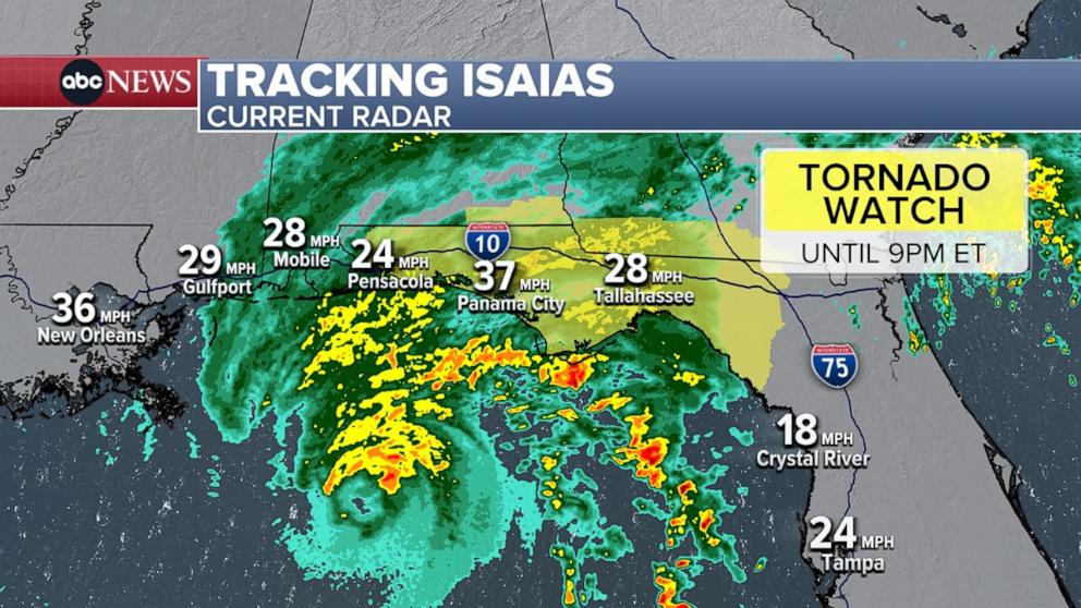 PHOTO: Tracking Isaias, tornado watch.