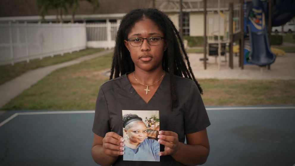 PHOTO: Jenny Burrows' mother, Cindy Dawkins, 50, a single mother of four, had been afraid to get the Covid vaccine. "Found out she had Covid one day. Next day, she was gone," Jenny said.