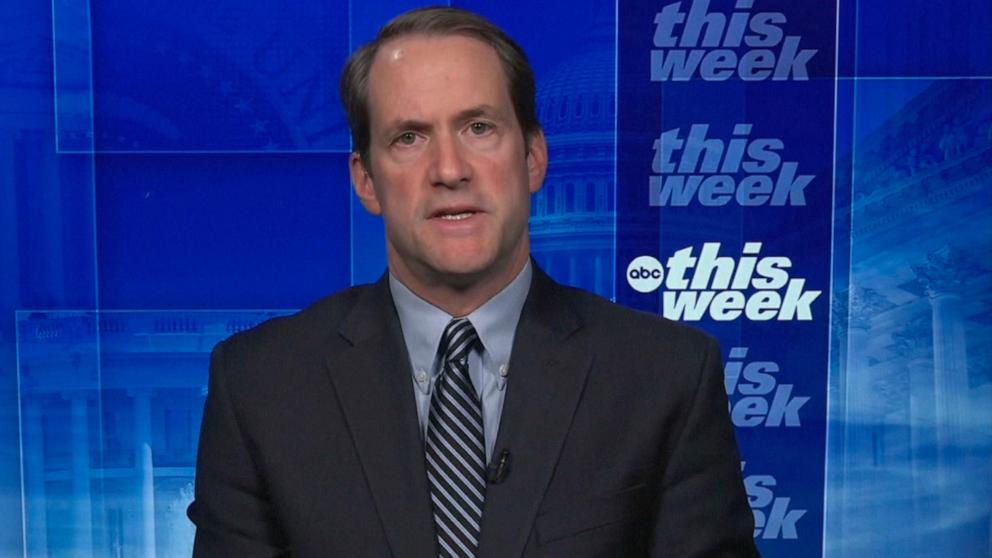 PHOTO: Rep. Jim Himes speaks with ABC News while appearing on This Week, June 22, 2025.