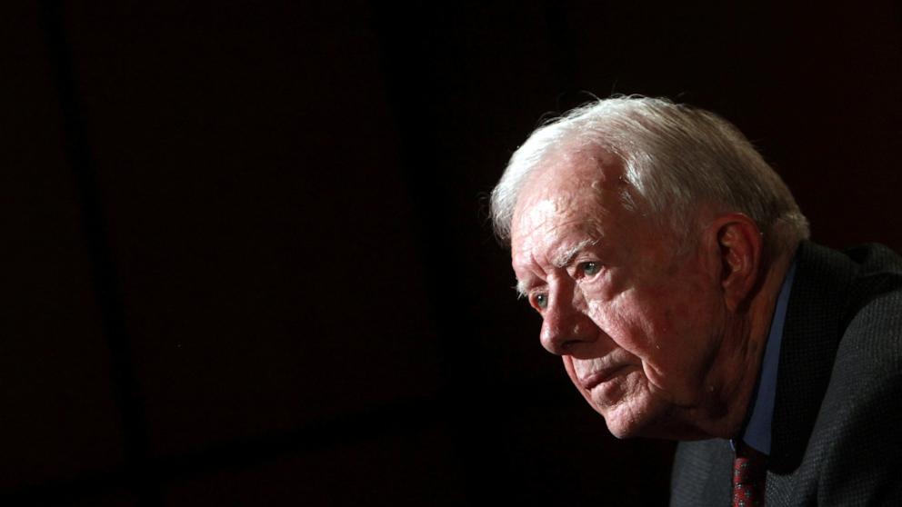 PHOTO: Former President Jimmy Carter attends an interview with Reuters in Cairo, Egypt, on Jan. 12, 2012.