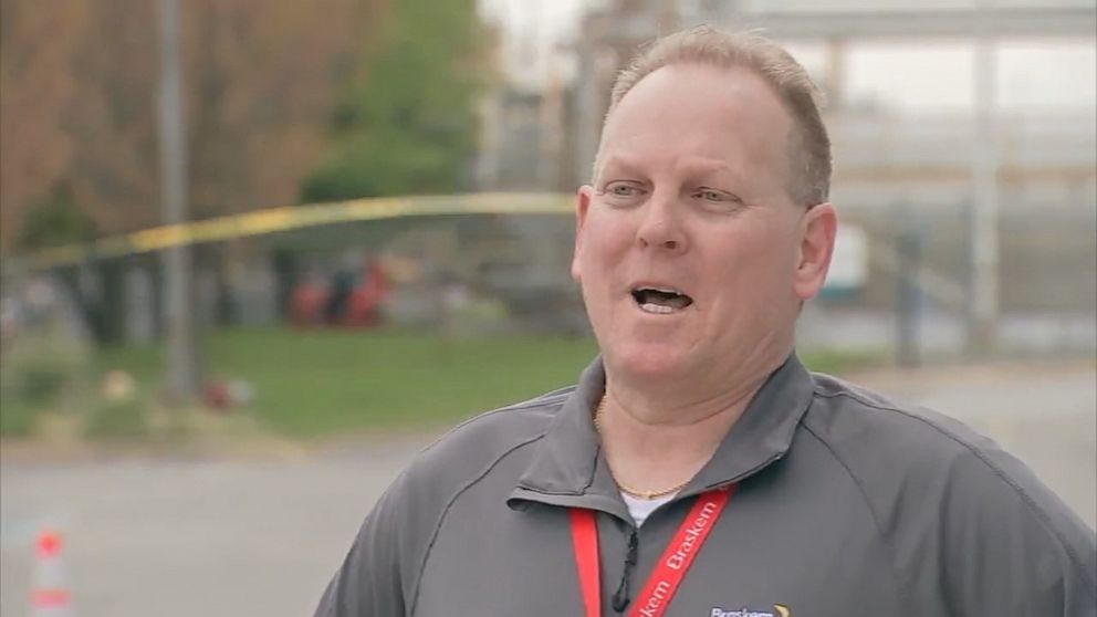 PHOTO: Joe Boyce, operations shift supervisor at Braskem America, spoke about the team of over 40 people who lived at work to help make materials needed for protective equipment for health care workers. 