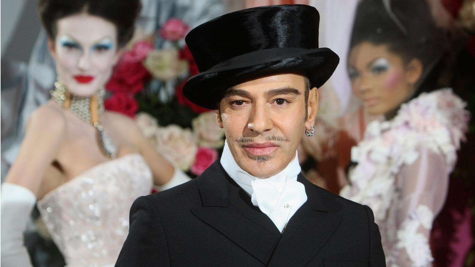 PHOTO: Fashion designer John Galliano poses at the end of the presentation of the Dior Haute Couture spring/summer 2010 fashion collection, Jan. 25, 2010, in Paris.