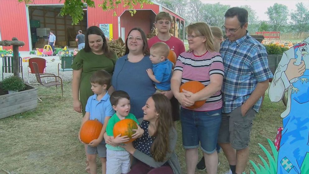 PHOTO: The Johnson family at the "Crockett Farms" pumpkin patch in Rushville, Missouri.