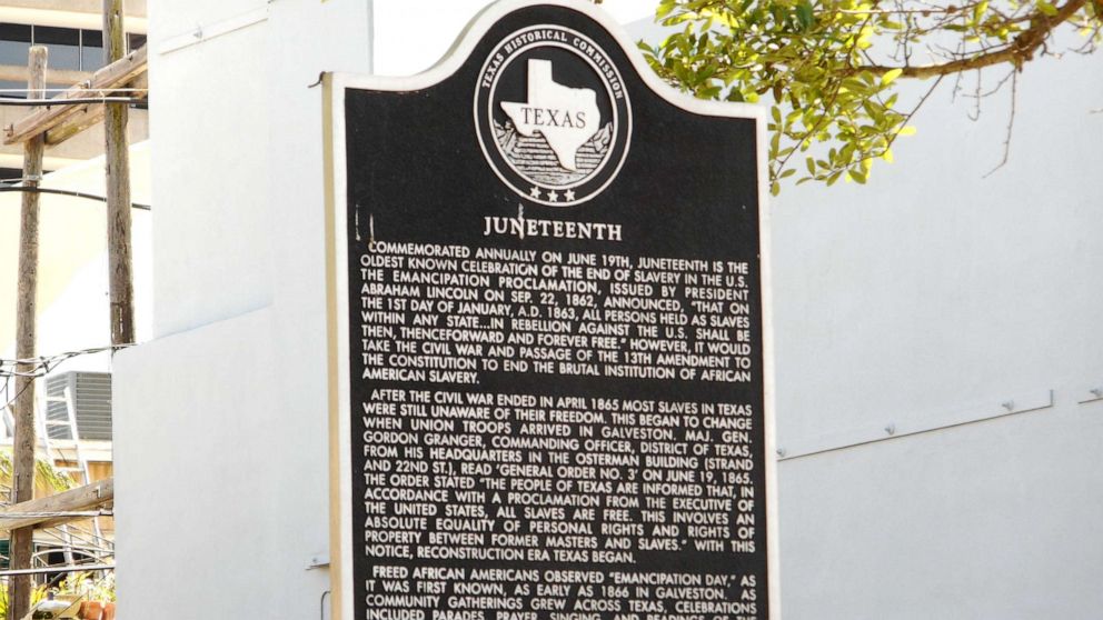 PHOTO: The subject marker to commemorate Juneteenth in Galveston, Texas, which is the last location in the country to end slavery two years after the Emancipation Proclamation was executed in 1863.