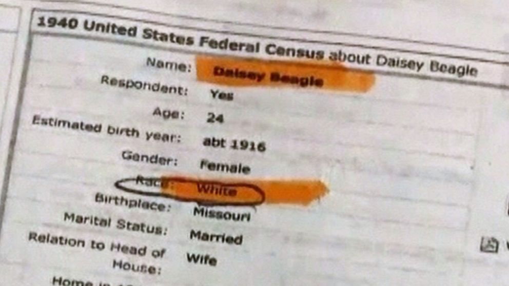 PHOTO: Daisy Beagle, Verda Byrd's birth mother, was counted as white in the 1940 U.S. census.