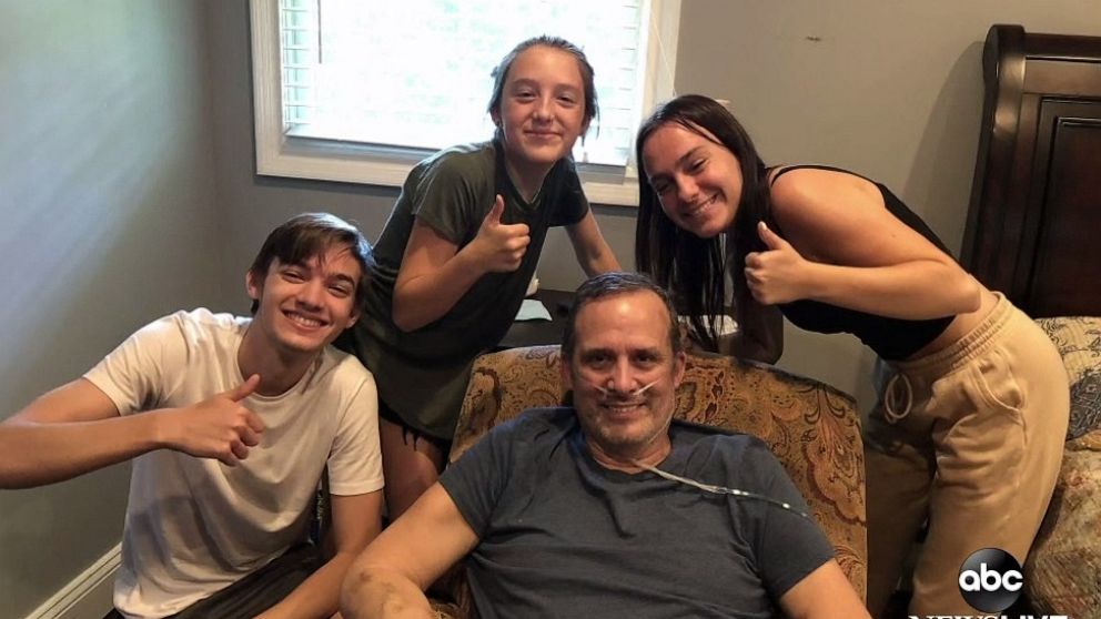 PHOTO: Dave Kachadorian, of Bethpage, New York, spent eight weeks in the hospital with COVID-19. He reunited with his family in a surprise visit caught on video. 