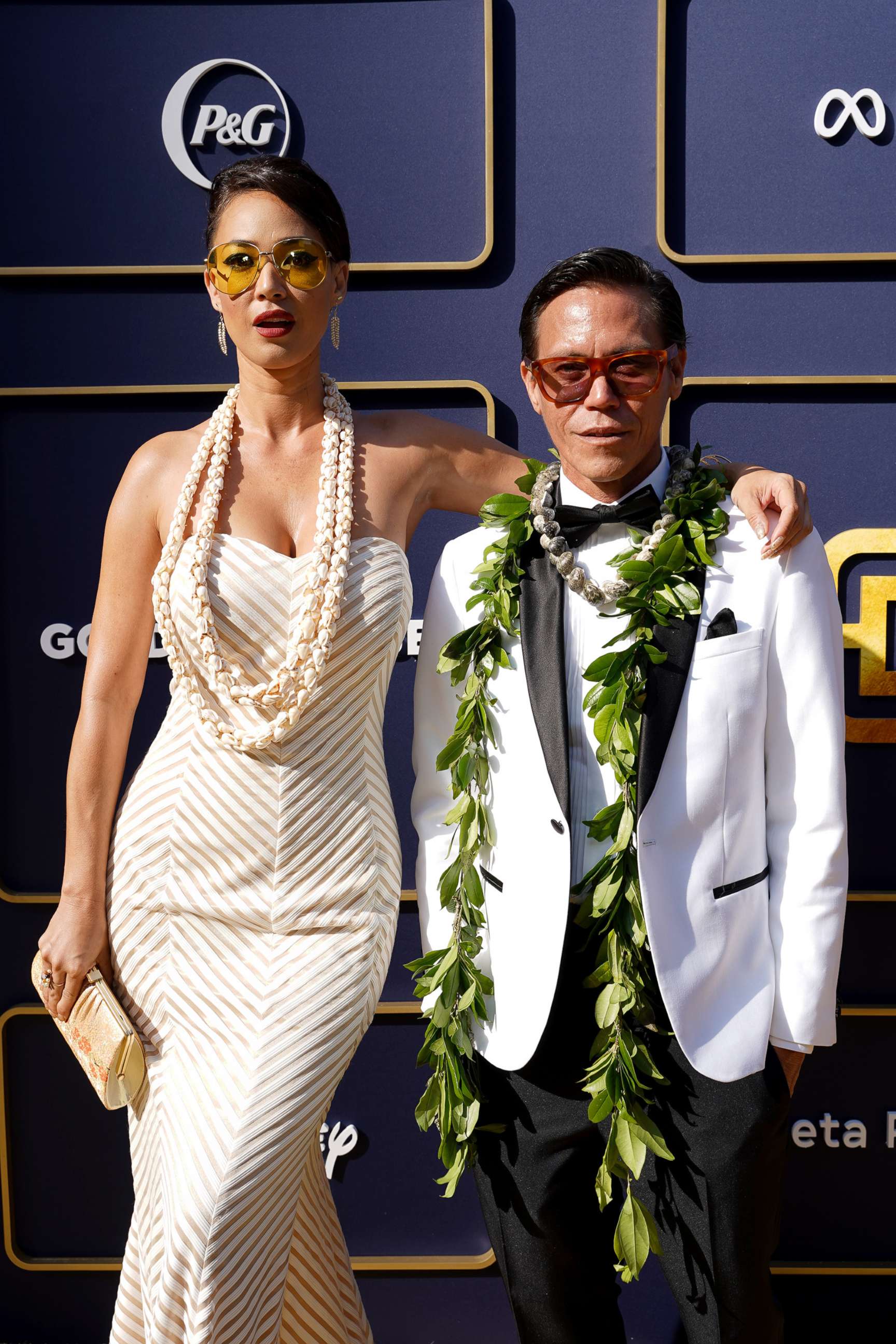 PHOTO: Nicole Naone and Christopher Kahunahana attend Gold House's Inaugural Gold Gala: A New Gold Age at Vibiana, May 21, 2022, in Los Angeles.