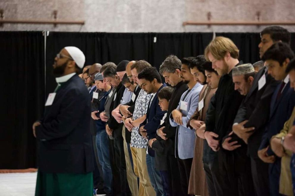 PHOTO: Imam Abdirahman Aden Kariye is pictured during prayers at a mosque.
