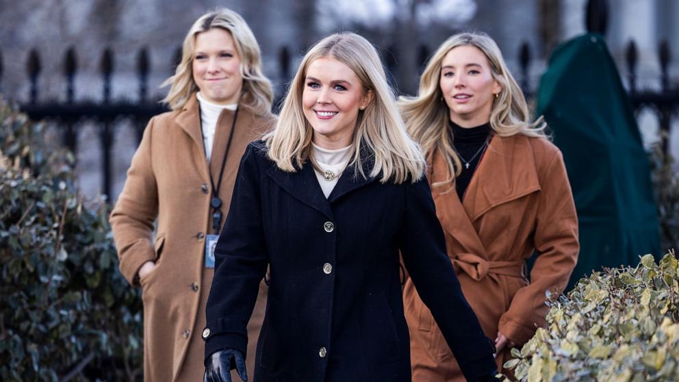 PHOTO: White House Press Secretary Karoline Leavitt  arrives at the White House in Washington, Jan. 22, 2025.