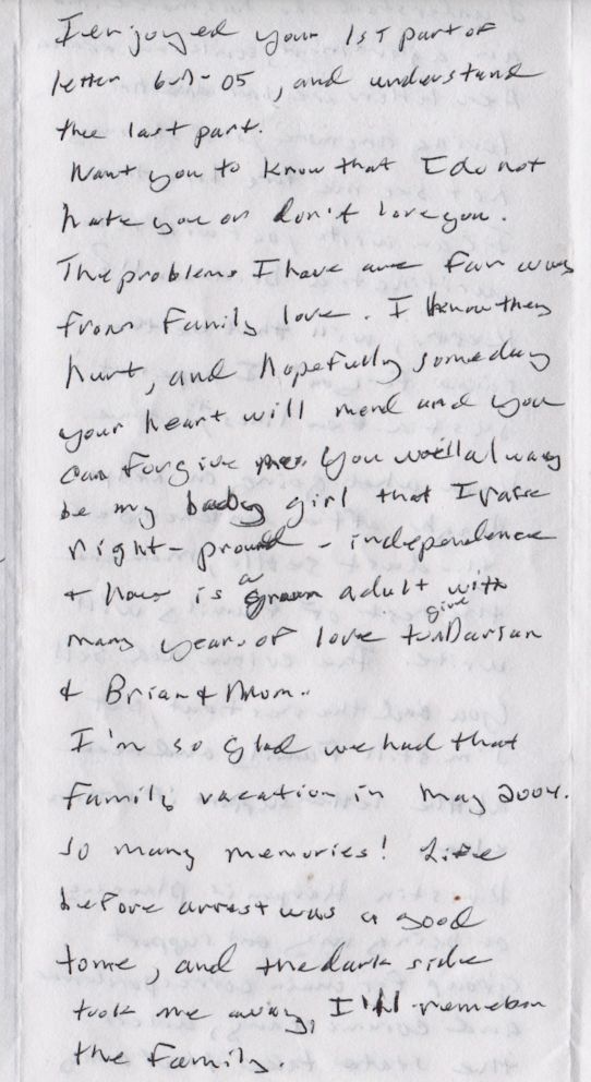 PHOTO: BTK serial killer wrote to his daughter Kerri Rawson behind bars, saying she will always be my baby girl.