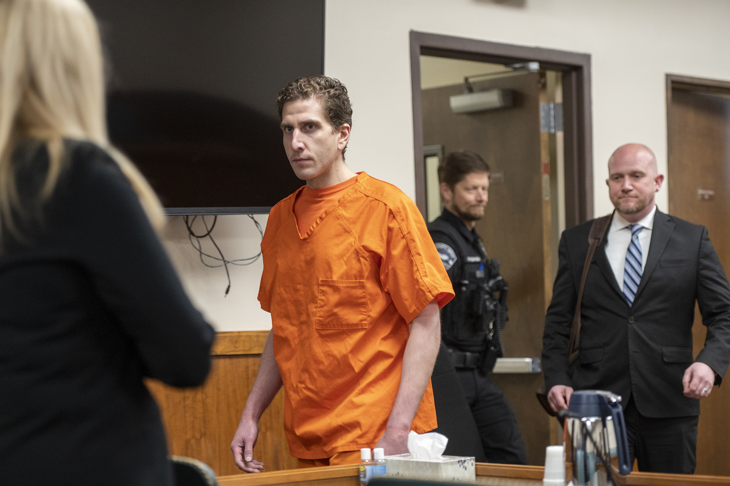 PHOTO: Bryan Kohberger enters the courtroom for his arraignment hearing in Latah County District Court, May 22, 2023, in Moscow, Idaho. Kohberger is accused of killing four University of Idaho students in November 2022.