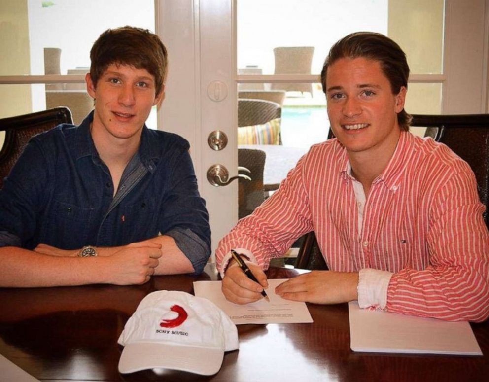 PHOTO: Kygo (right) signed on to Sony Music in 2014. Here he is with his manager, Myles Shear.  