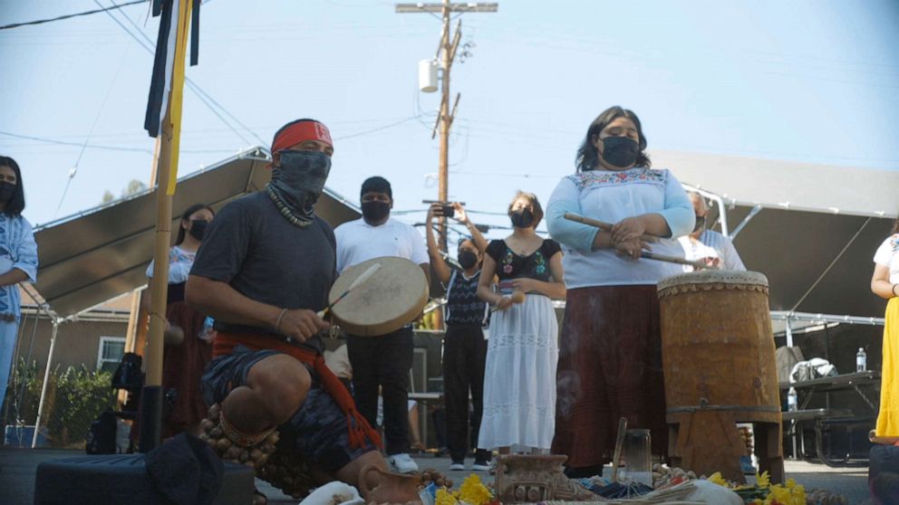 PHOTO: At Anahuacalmecac International University Preparatory, ceremonial dances are a regular part of the students' day. 