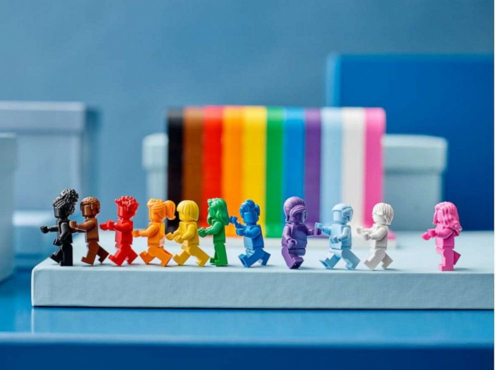PHOTO: Lego has announced that they that they will be releasing their first LGBTQIA+ set complete with 11 monochrome figures and characters inspired by the iconic rainbow flag called “Everyone is Awesome” which is launching on June 1, 2021.