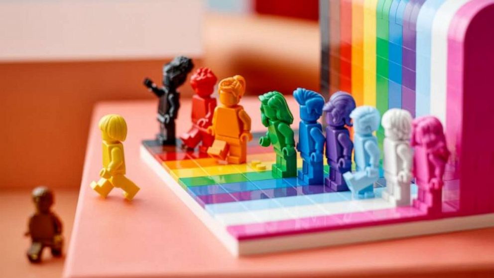 PHOTO: Lego has announced that they that they will be releasing their first LGBTQIA+ set complete with 11 monochrome figures and characters inspired by the iconic rainbow flag called “Everyone is Awesome” which is launching on June 1, 2021. 