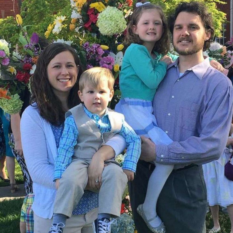 PHOTO: Noah Lesslie and Adah Leslie with their surviving parents Katie and Jeff Lesslie. Jeff is the son of Robert and Barbara Lesslie.