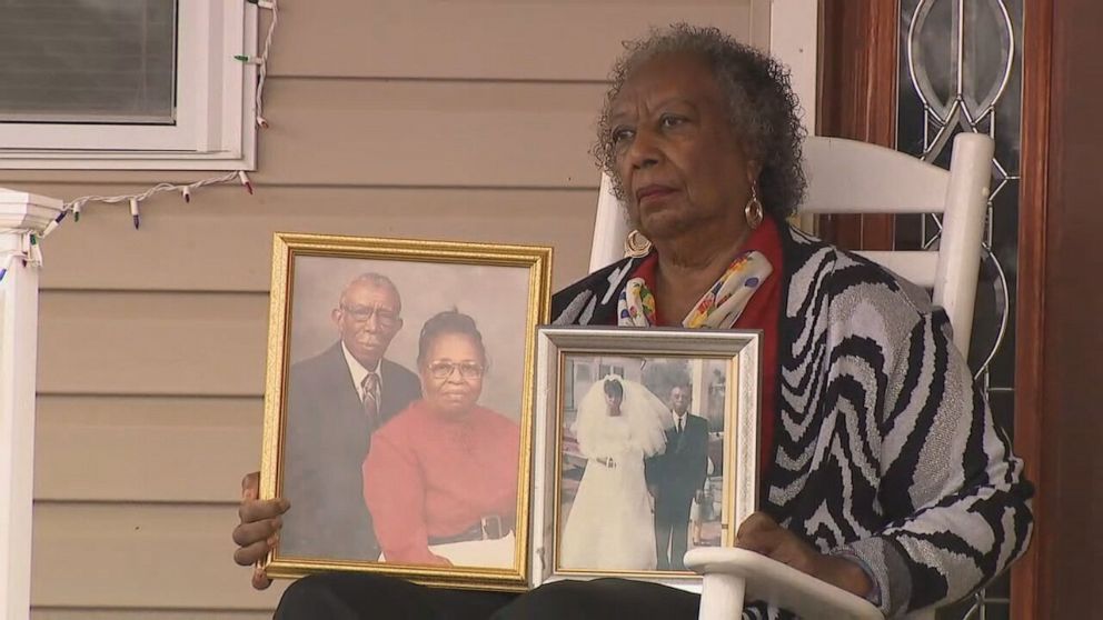 PHOTO: Lillie Tyson Head pictured with family photos.