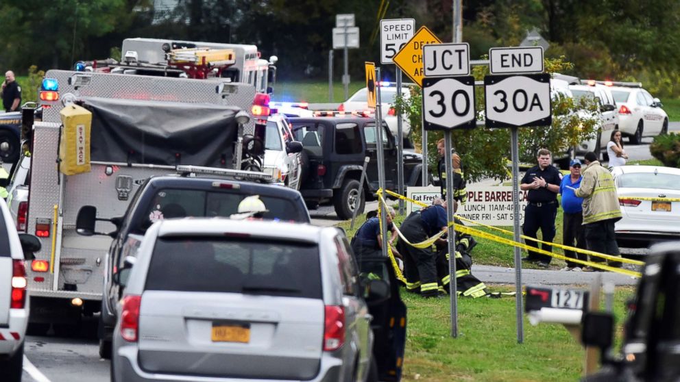 The scene of a deadly limousine crash in Schoharie, N.Y., Oct. 6, 2018.